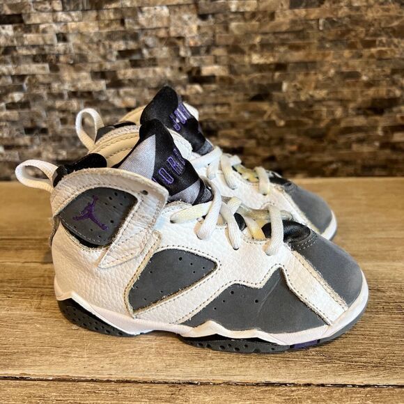 Nike Air Jordan Retro BT Toddler Flint Grey White Varsity Purple